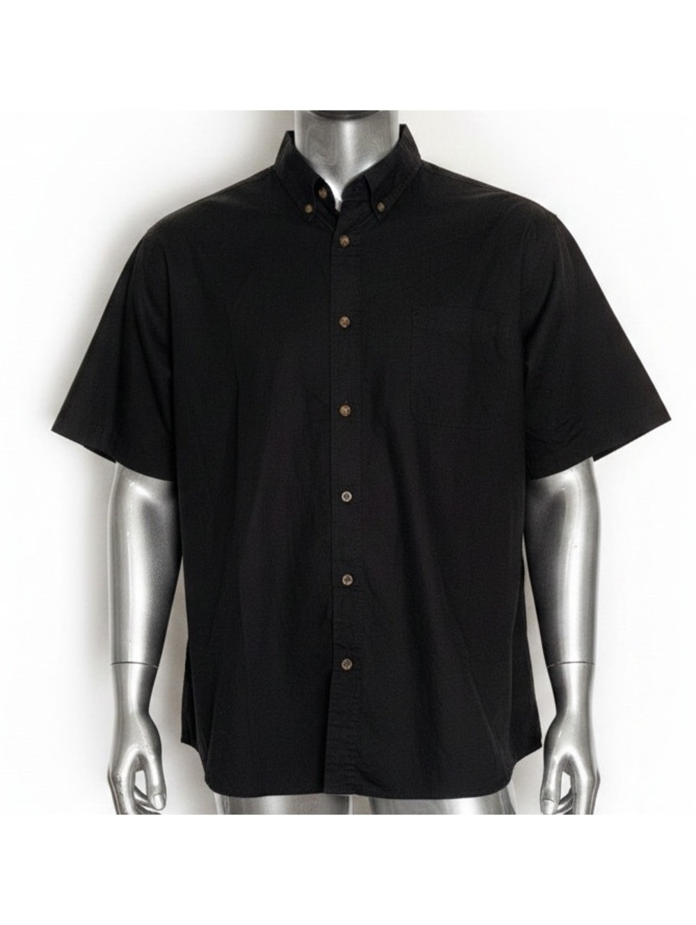 KingSize Men's Big & Tall 4XL Black Short Sleeve Button-Down
